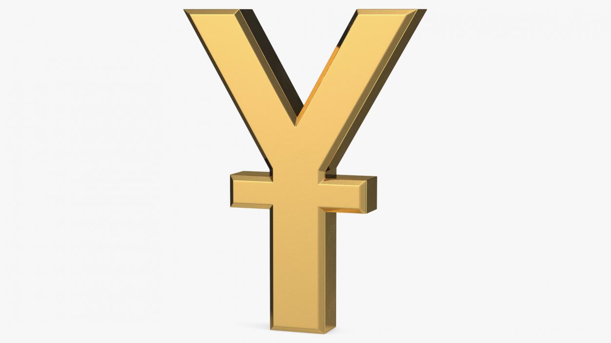 3D Chinese Yuan Currency Symbol Gold model