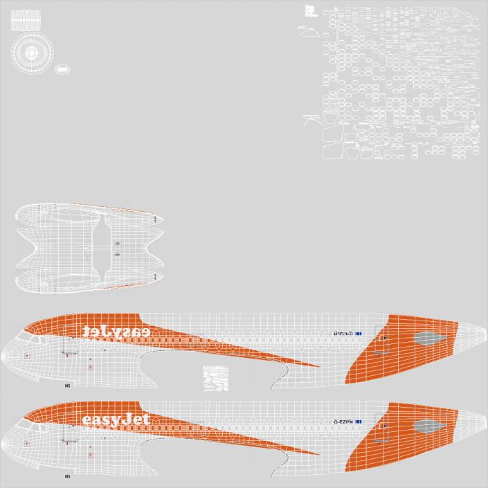 Airbus A320 EasyJet Airline 3D