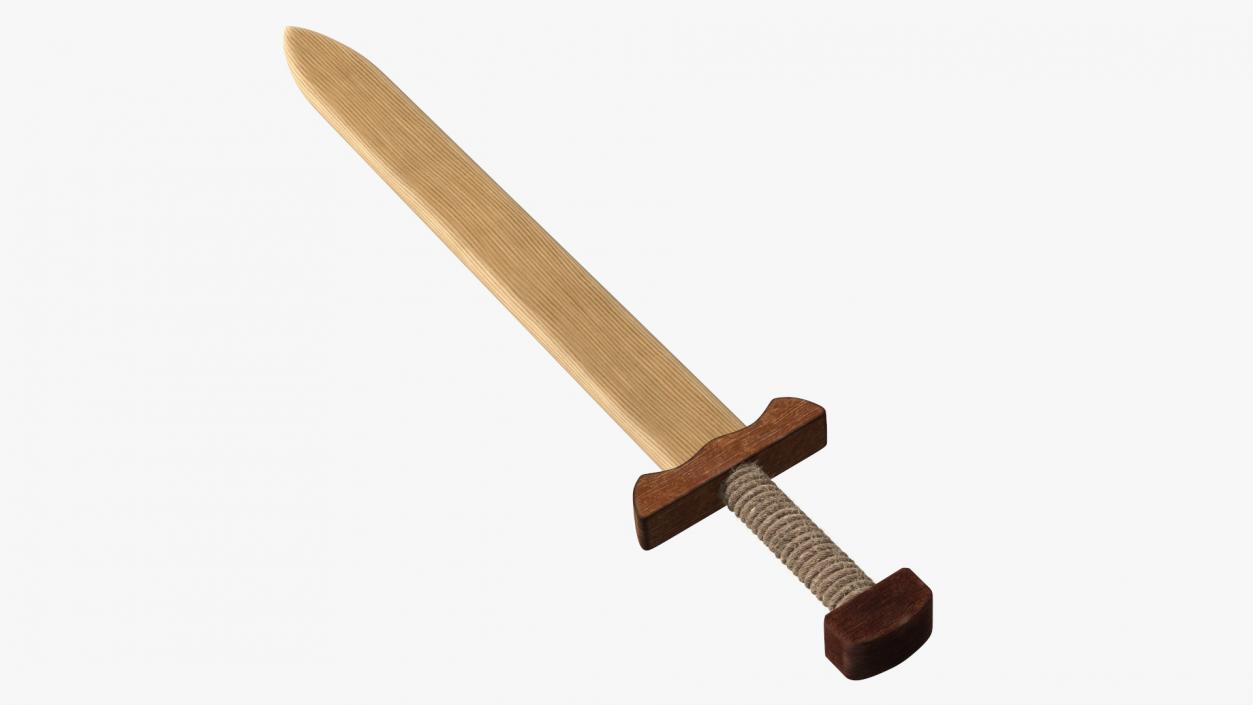 3D model Wooden Practice Sword Fur