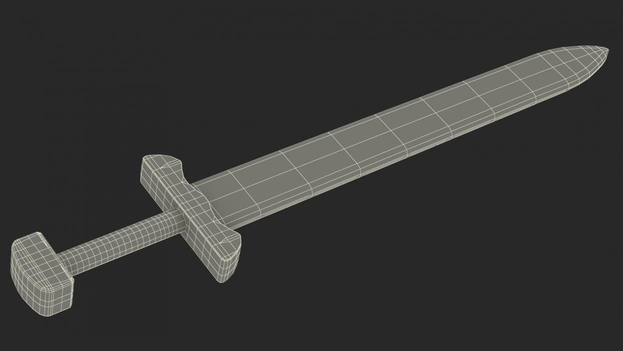 3D model Wooden Practice Sword Fur