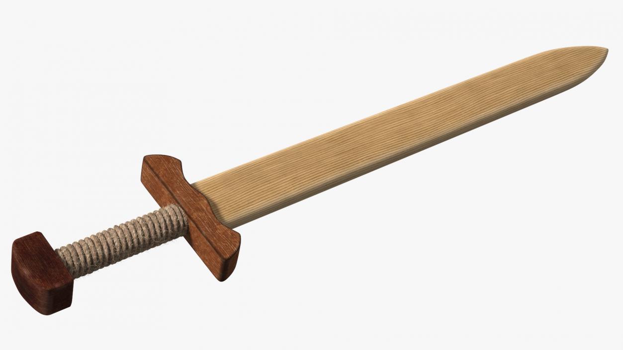 3D model Wooden Practice Sword Fur