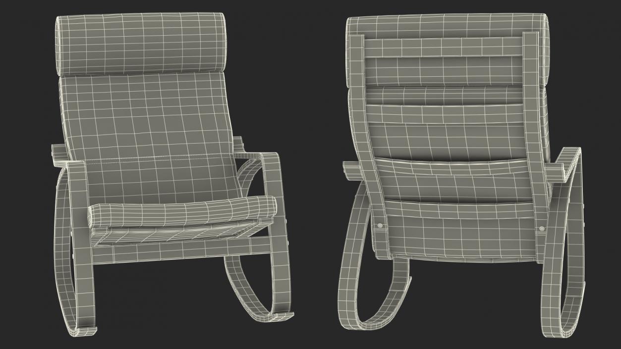 Rocking Chair Brown 3D model