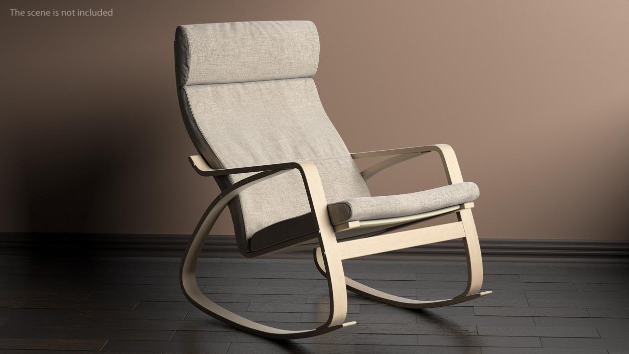 Rocking Chair Brown 3D model