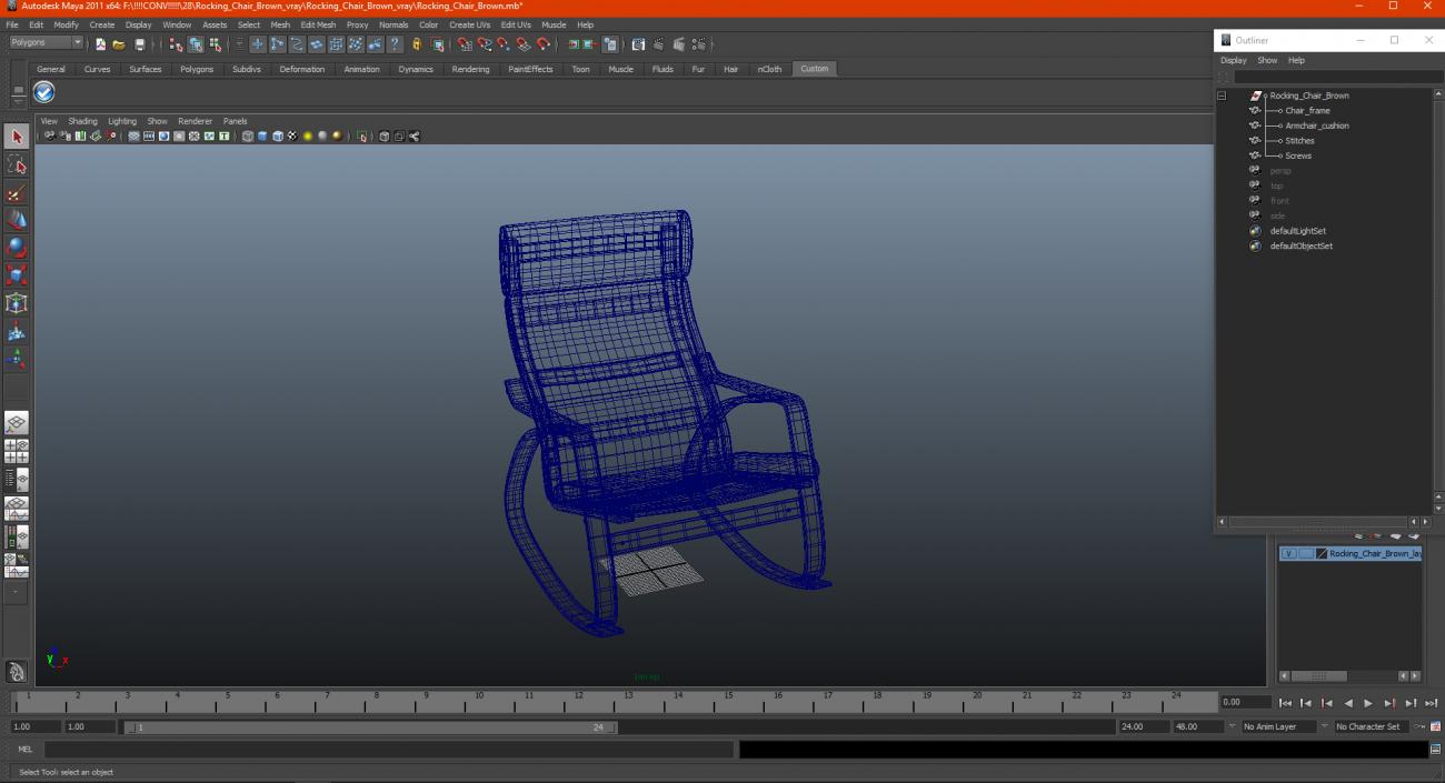 Rocking Chair Brown 3D model