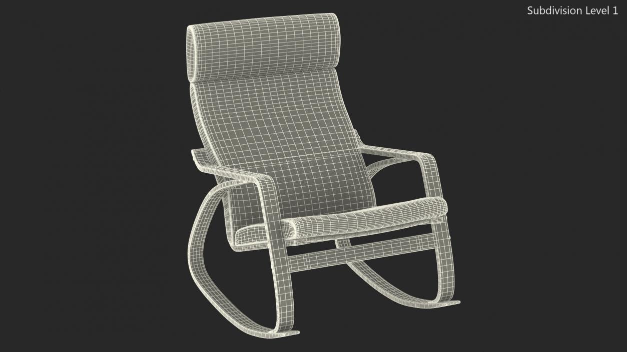 Rocking Chair Brown 3D model