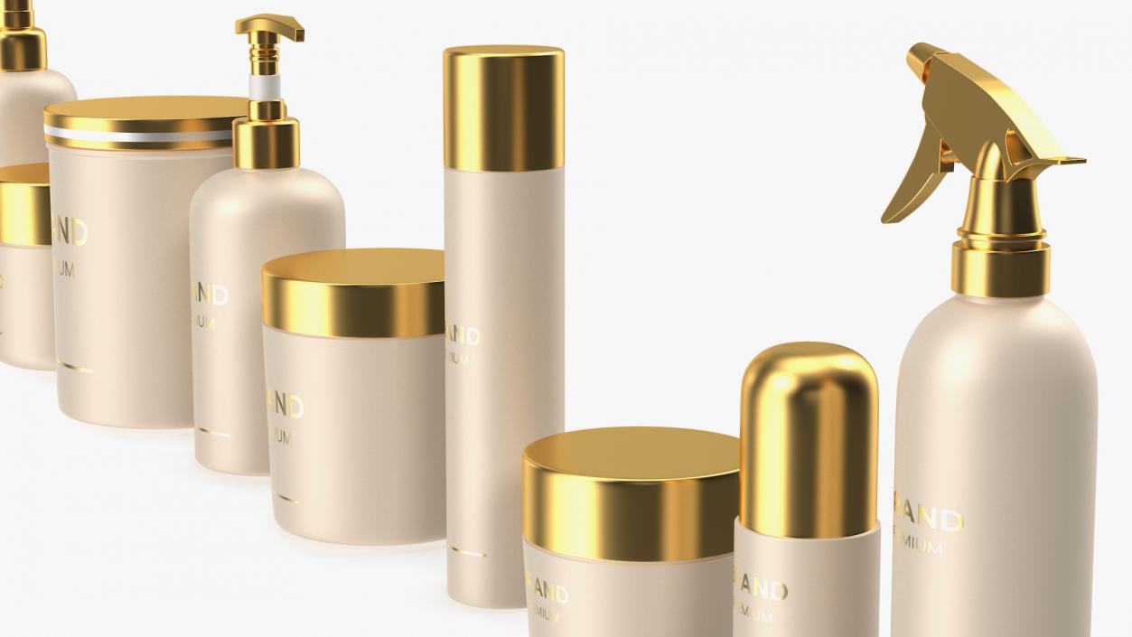 3D model Cosmetic Package Set Gold