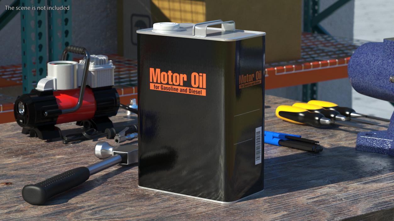 3D Motor Oil Metal Can 4L1 model