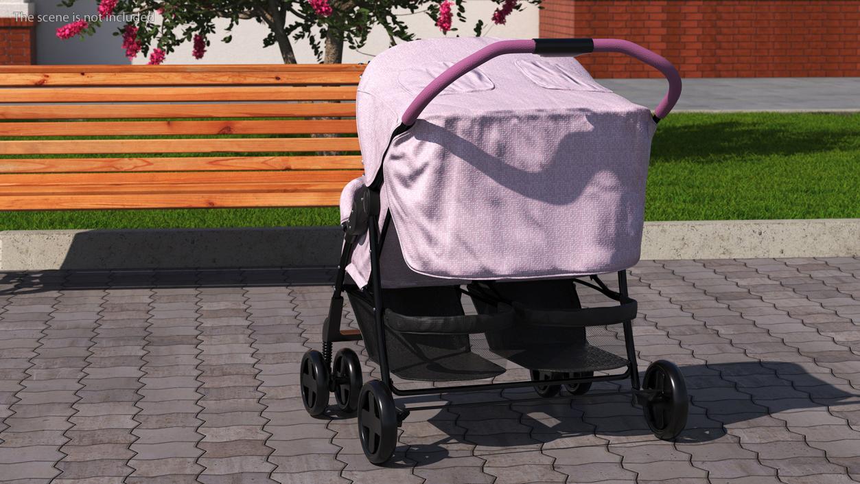 3D Baby Twin Carriage model