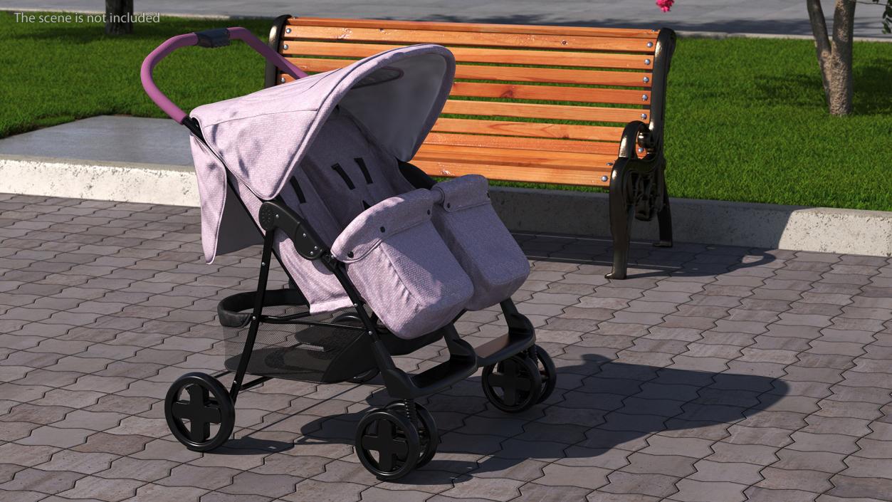 3D Baby Twin Carriage model