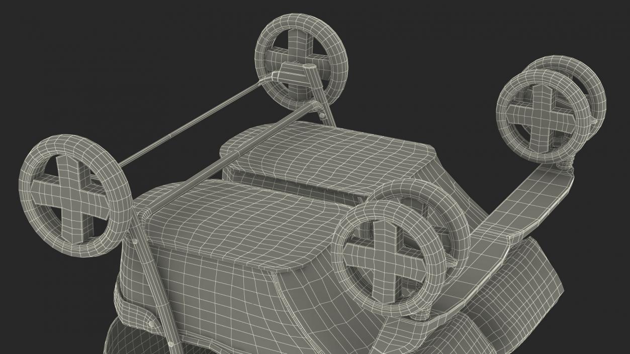 3D Baby Twin Carriage model