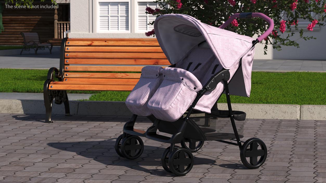 3D Baby Twin Carriage model