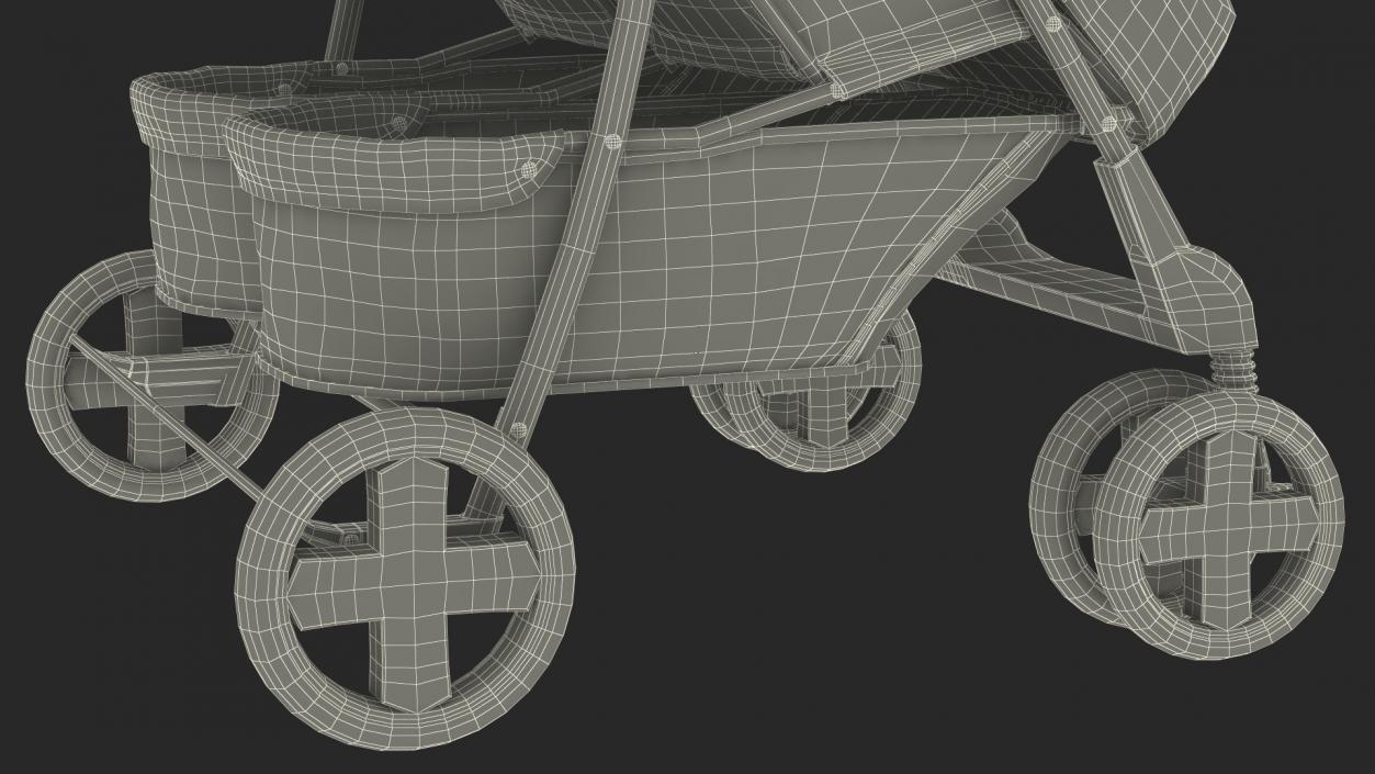 3D Baby Twin Carriage model