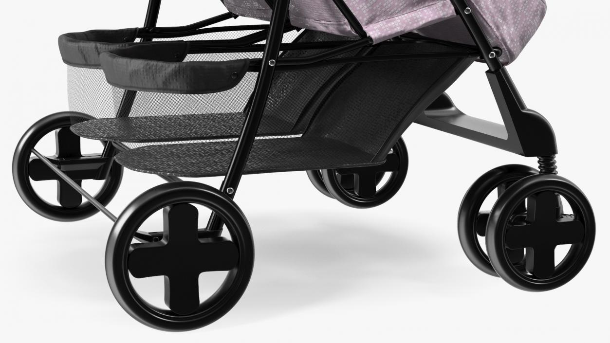 3D Baby Twin Carriage model