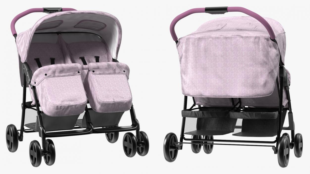 3D Baby Twin Carriage model