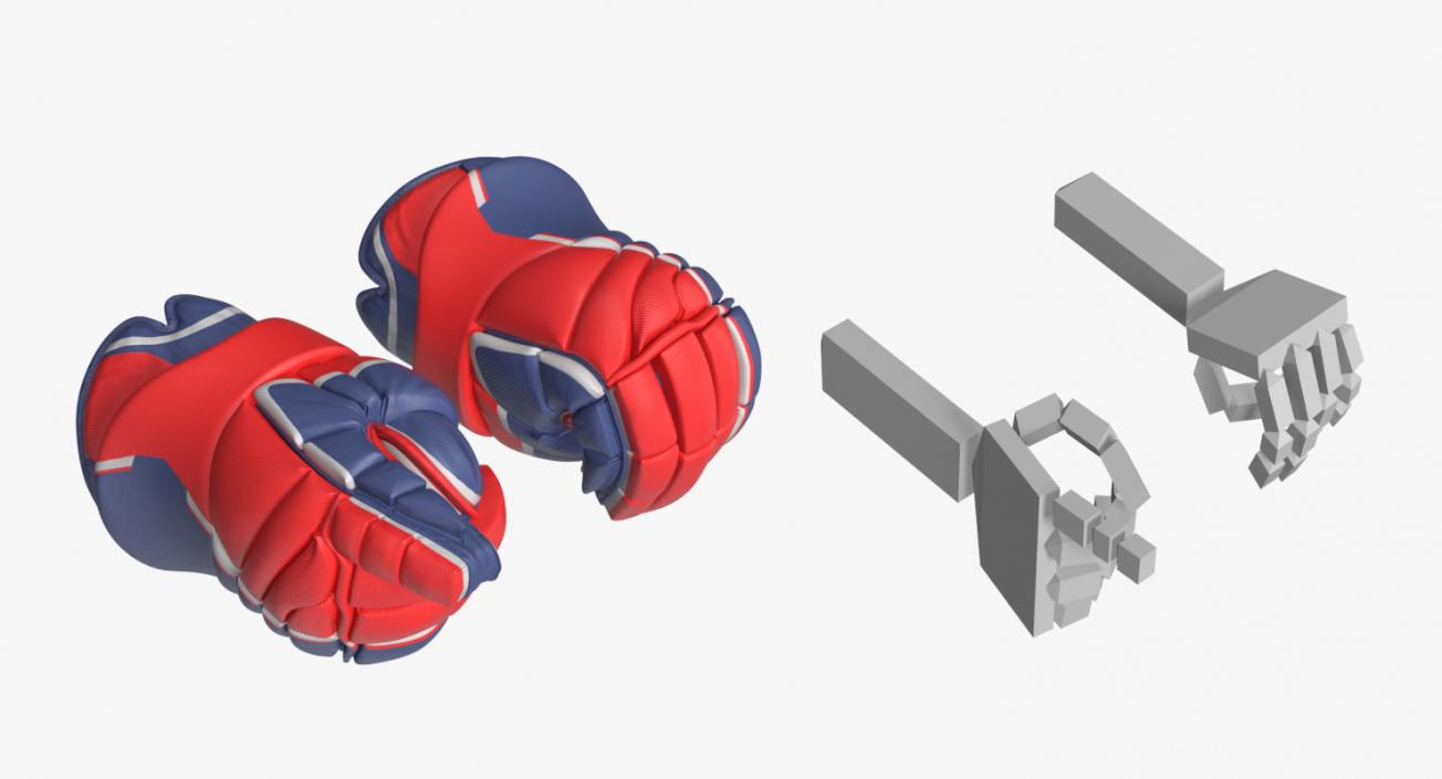 3D model Hockey Gloves Rigged