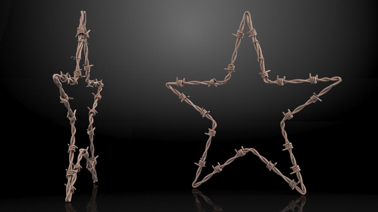 Star Shaped Barbed Wire Rusty 3D model