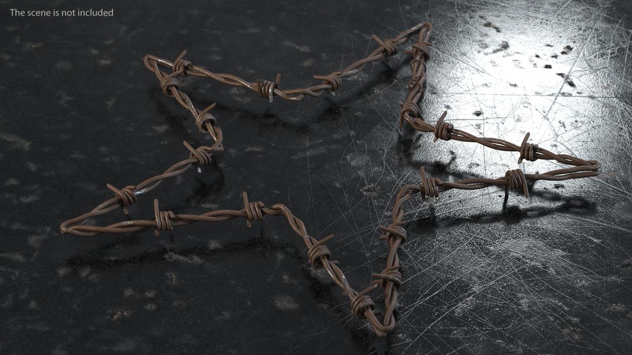 Star Shaped Barbed Wire Rusty 3D model