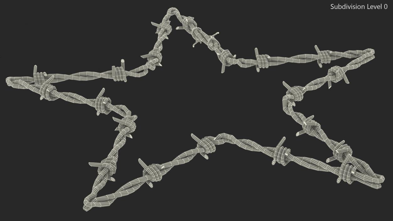 Star Shaped Barbed Wire Rusty 3D model