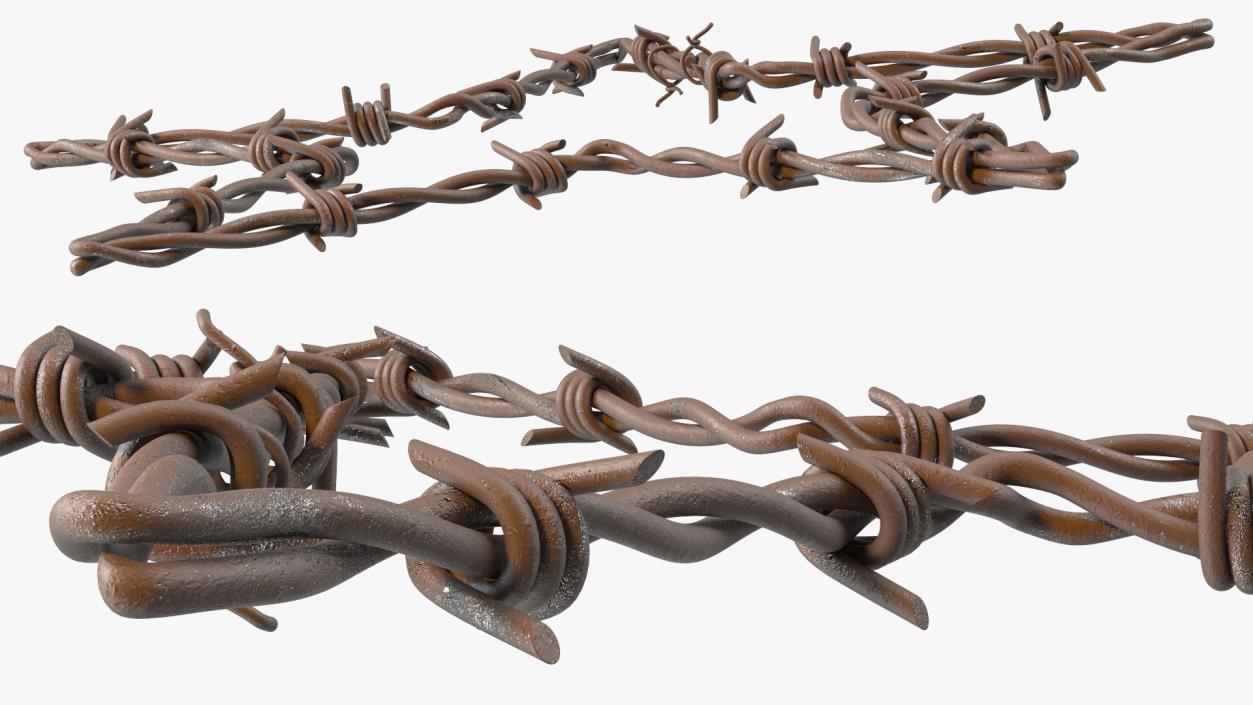 Star Shaped Barbed Wire Rusty 3D model