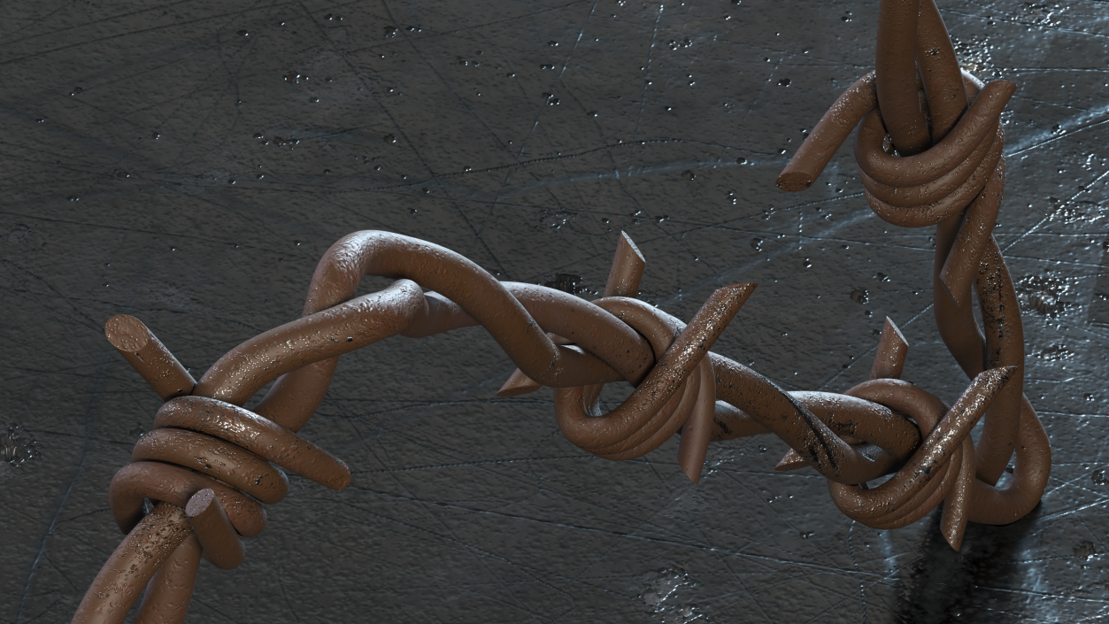 Star Shaped Barbed Wire Rusty 3D model