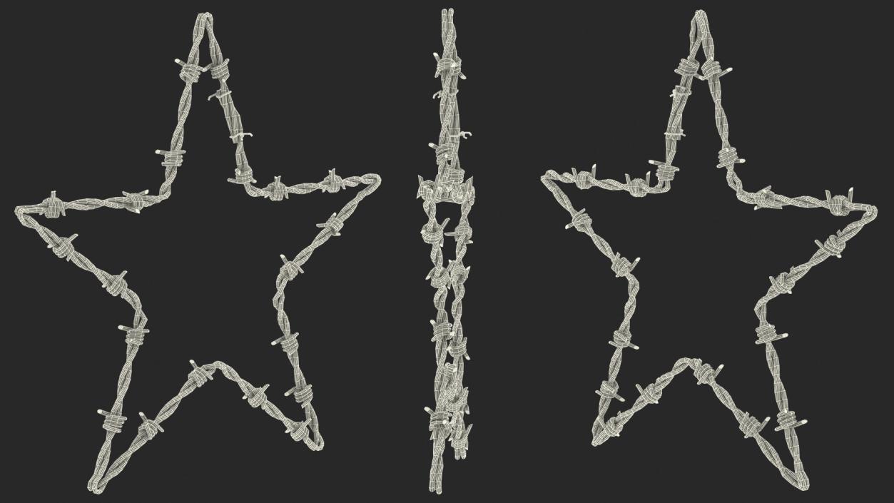 Star Shaped Barbed Wire Rusty 3D model