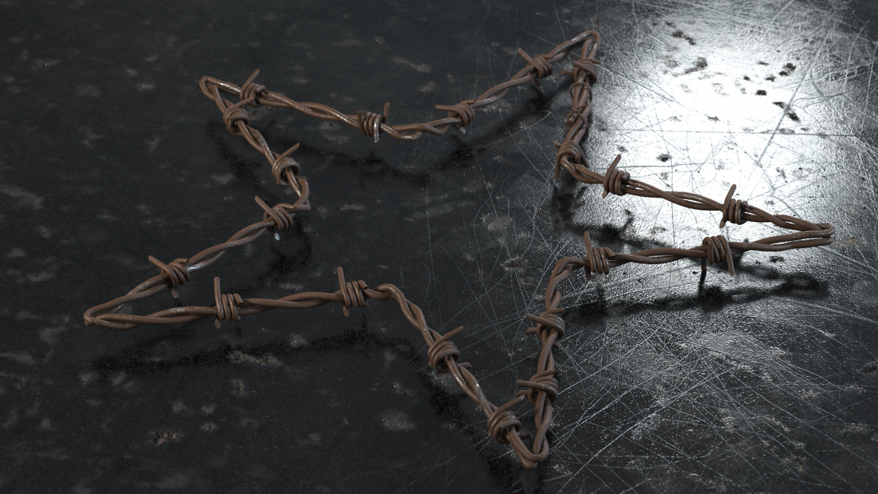 Star Shaped Barbed Wire Rusty 3D model