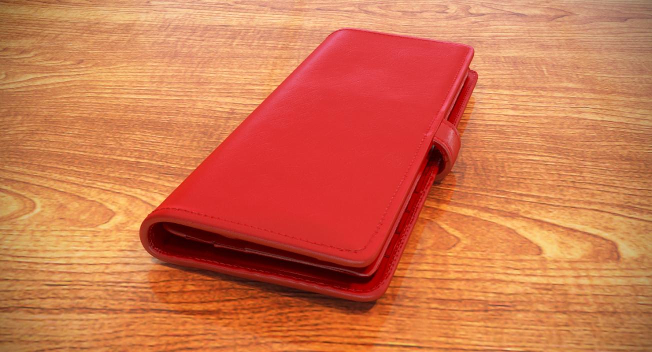 Ladies Long Wallet Red 3D