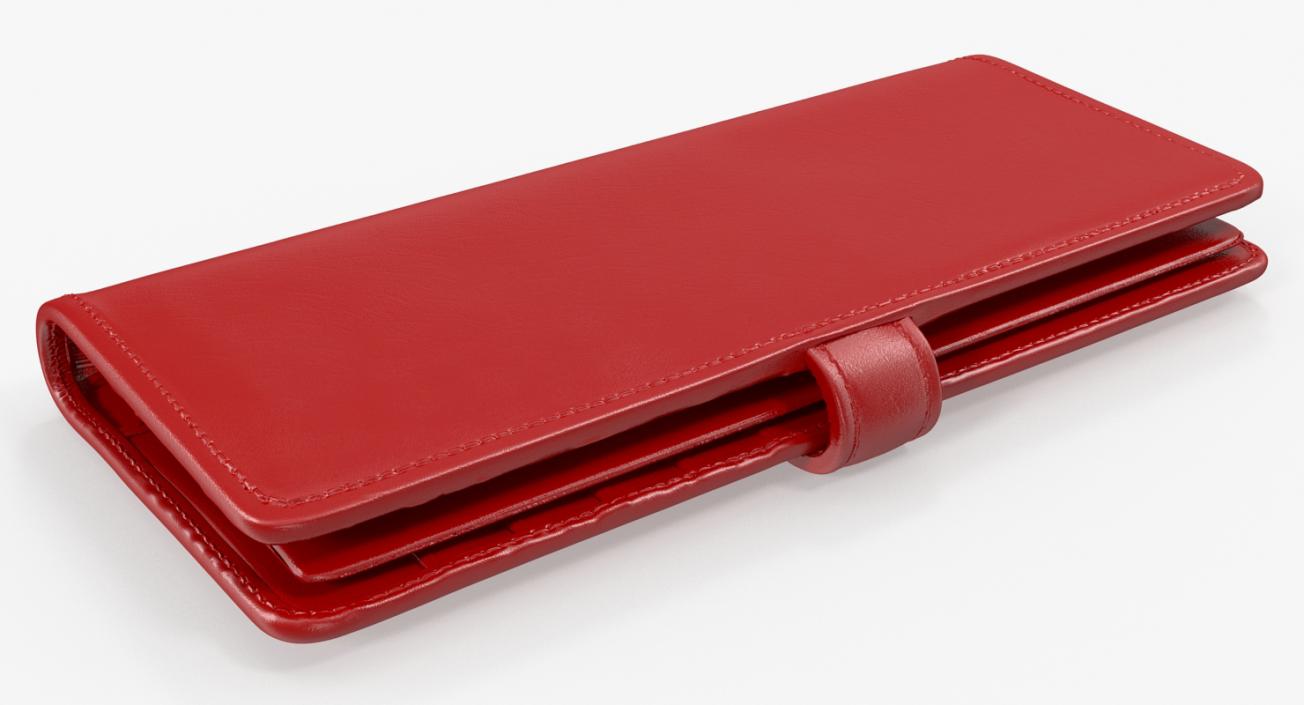 Ladies Long Wallet Red 3D