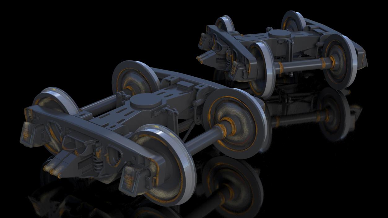 3D Old Railway Wheels model