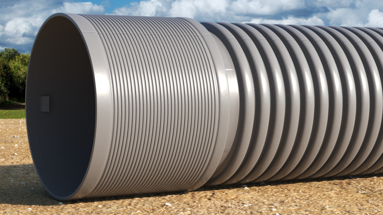 3D Sewage Pipe Grey