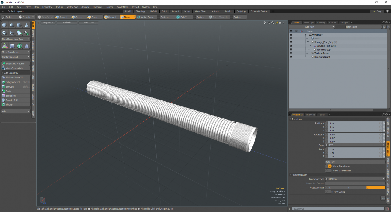 3D Sewage Pipe Grey