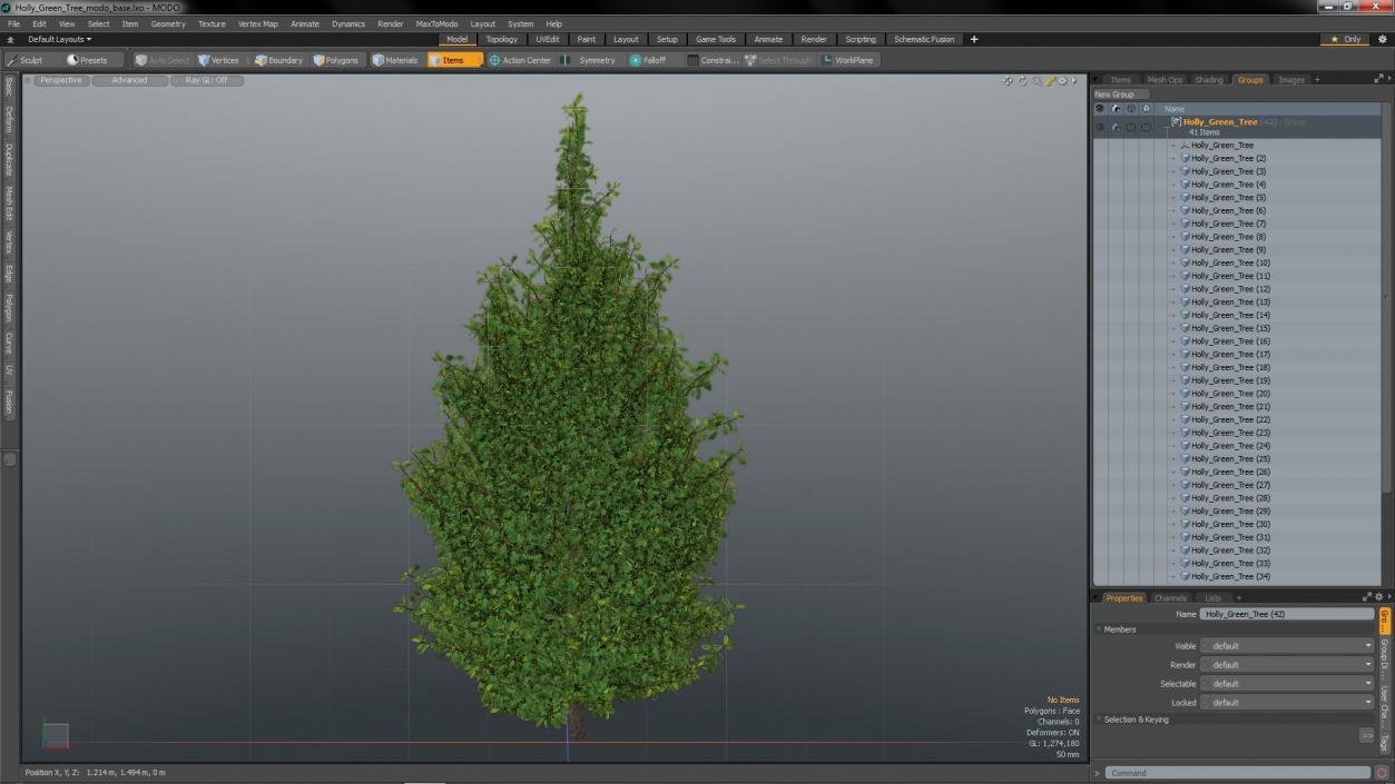 3D Holly Green Tree