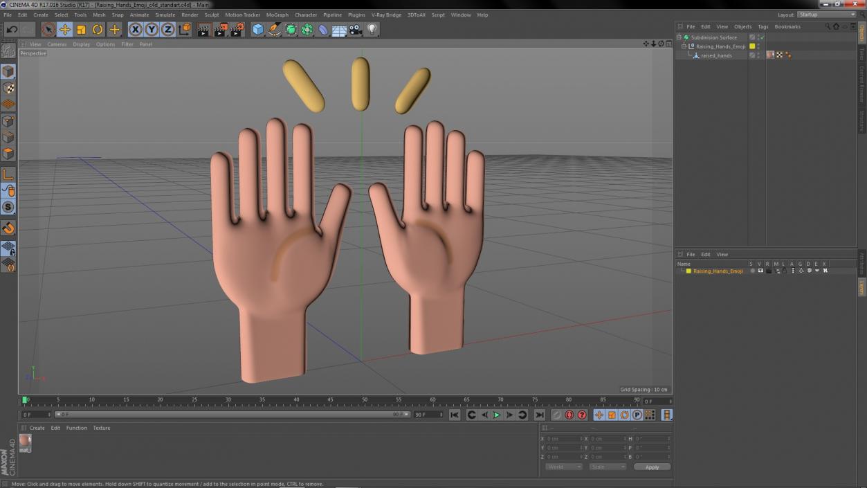 Raising Hands Emoji 3D model