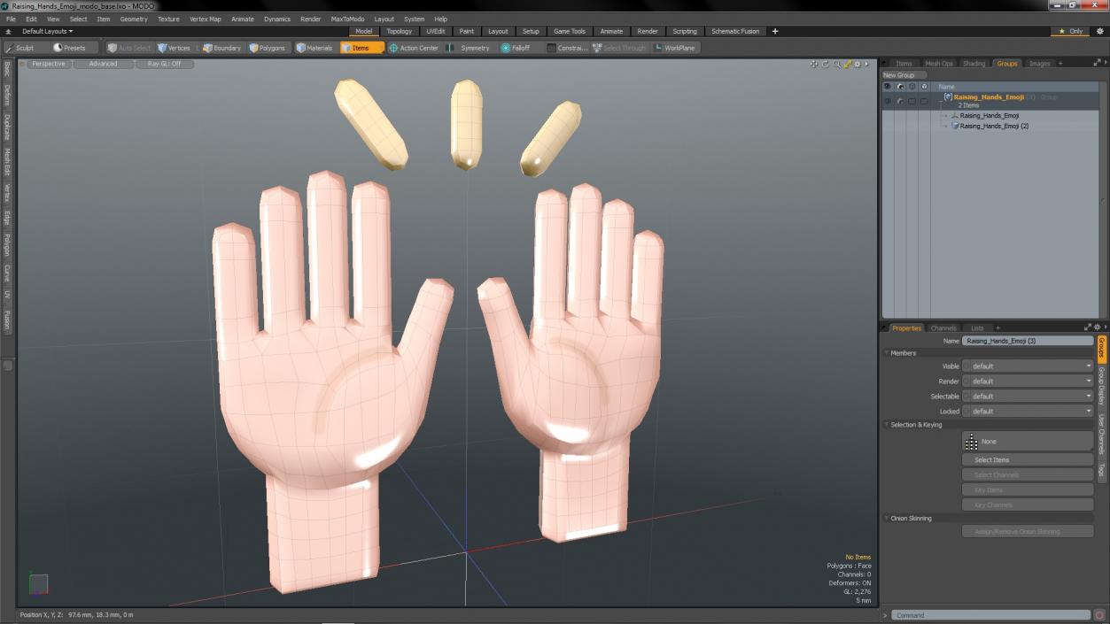 Raising Hands Emoji 3D model