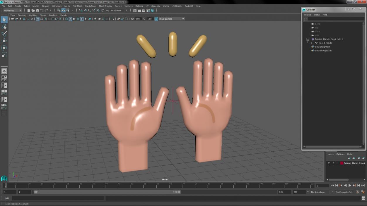 Raising Hands Emoji 3D model