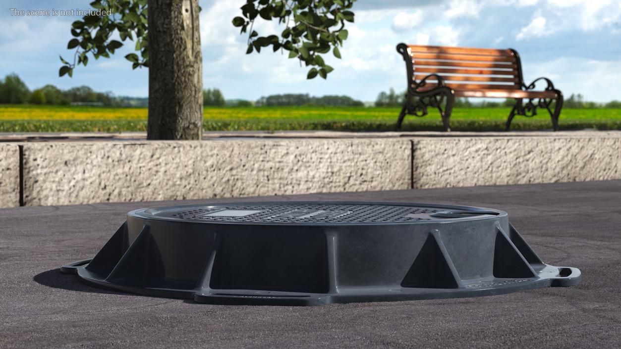 Fiberglass Manhole Black 3D model