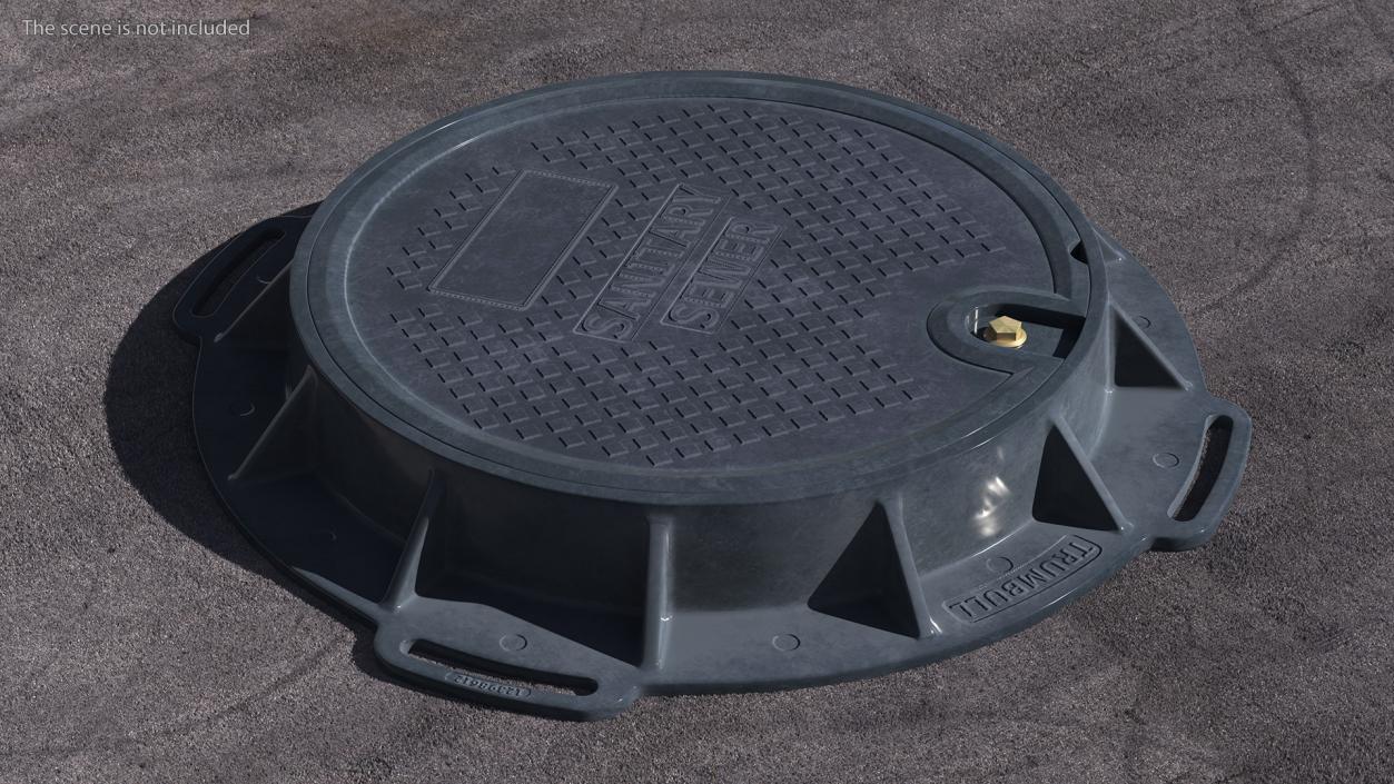 Fiberglass Manhole Black 3D model