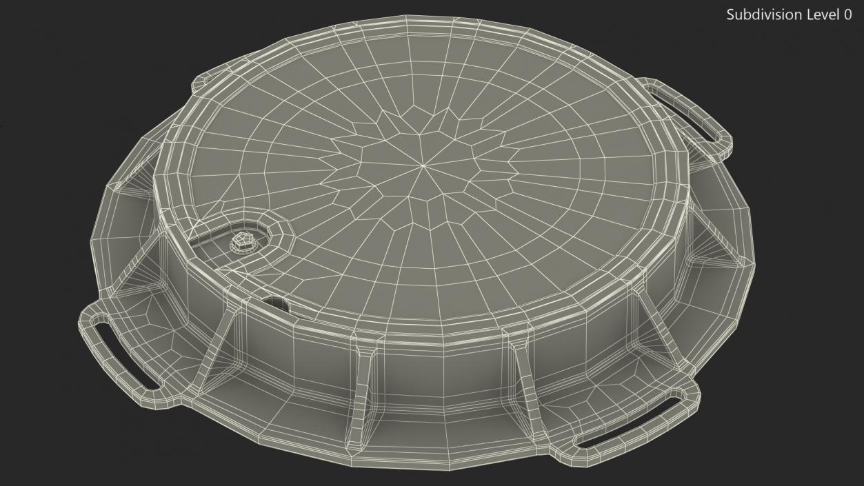 Fiberglass Manhole Black 3D model