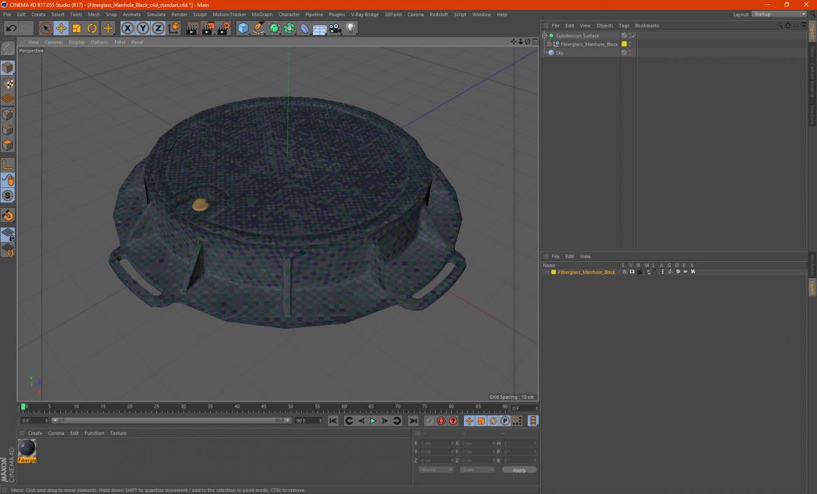 Fiberglass Manhole Black 3D model