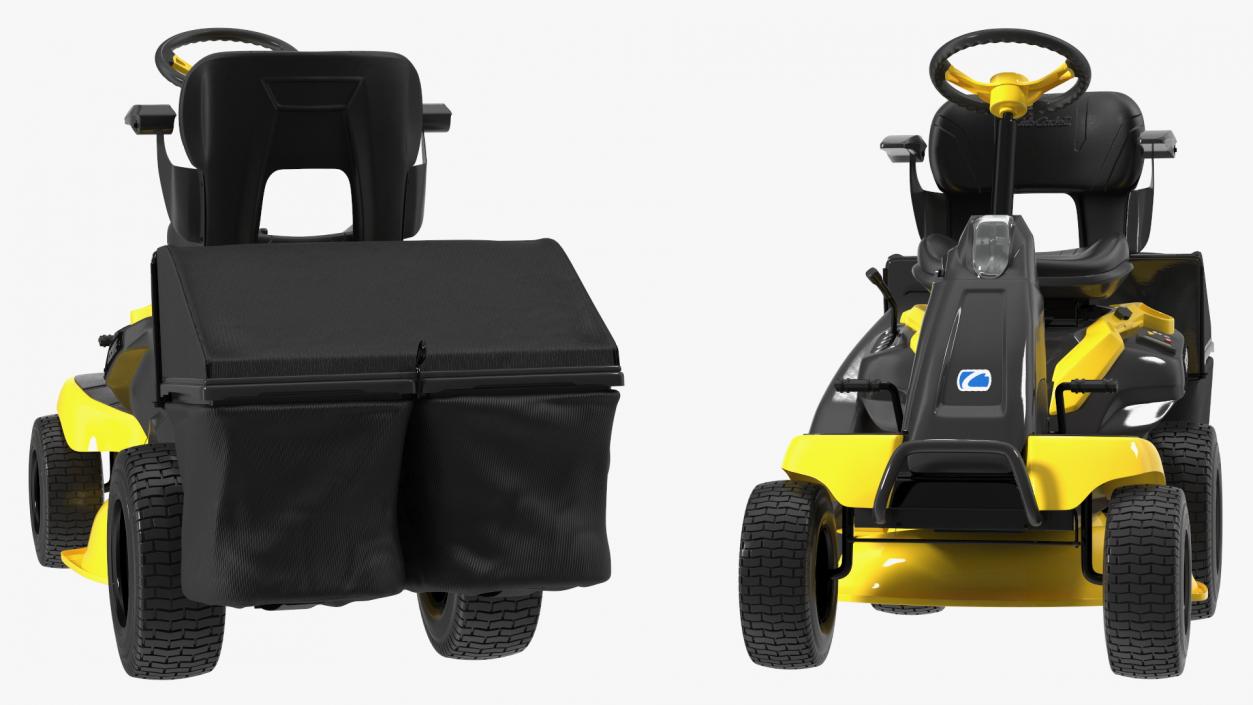 Man with Riding Lawn Mower Cub Cadet CC30E 3D