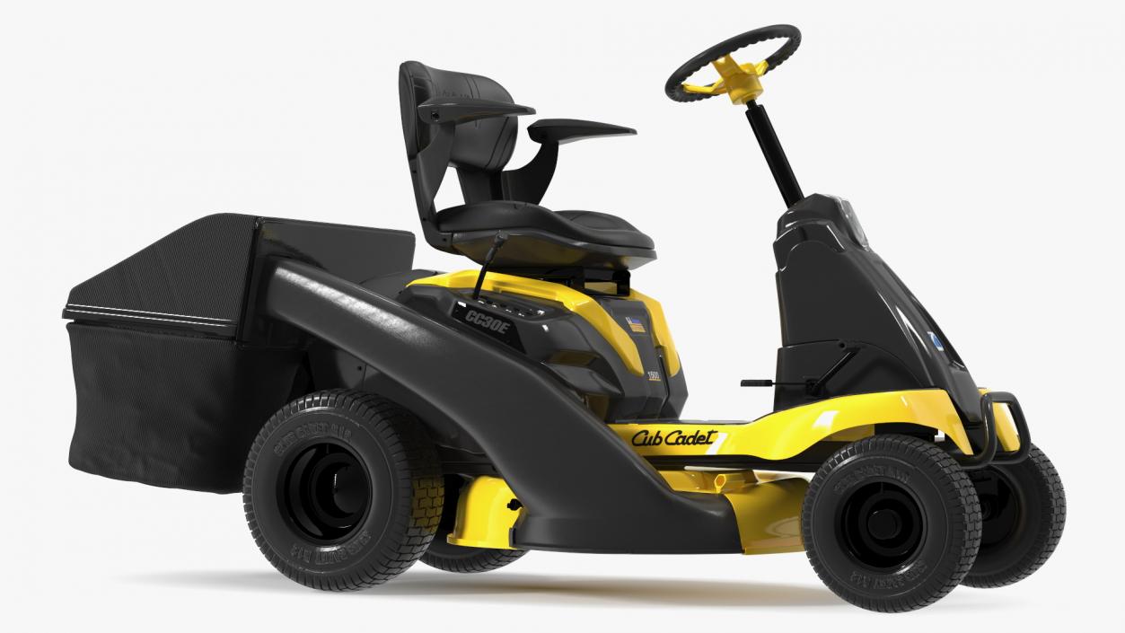 Man with Riding Lawn Mower Cub Cadet CC30E 3D