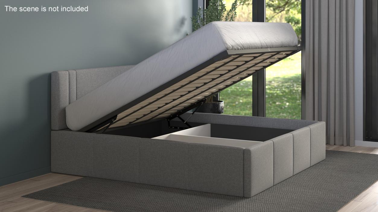 3D model Lifting Bed with Storage Function Rigged