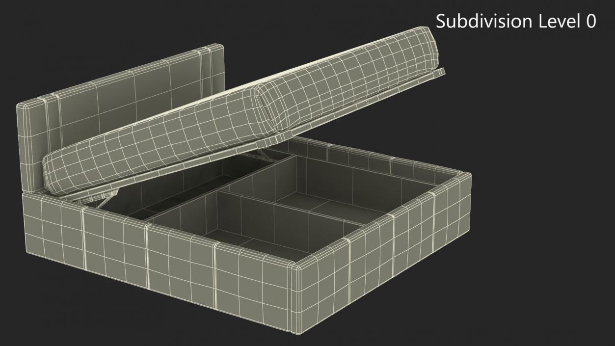 3D model Lifting Bed with Storage Function Rigged