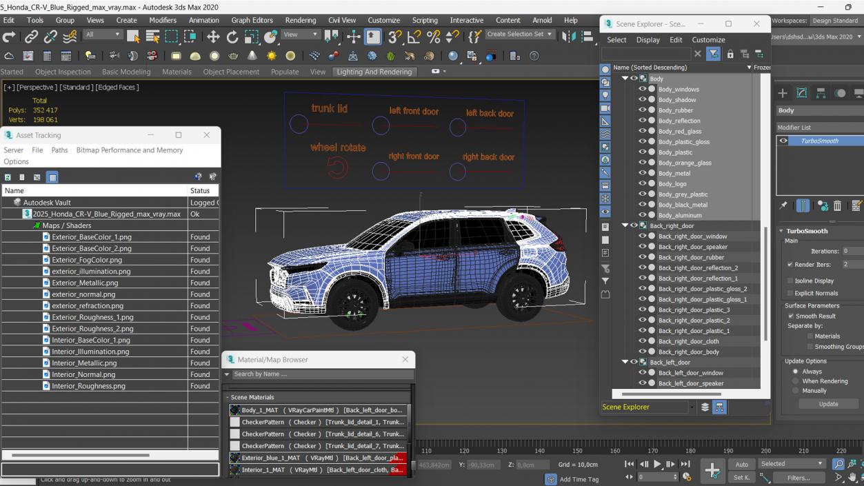 2025 Honda CR-V Blue Rigged 3D