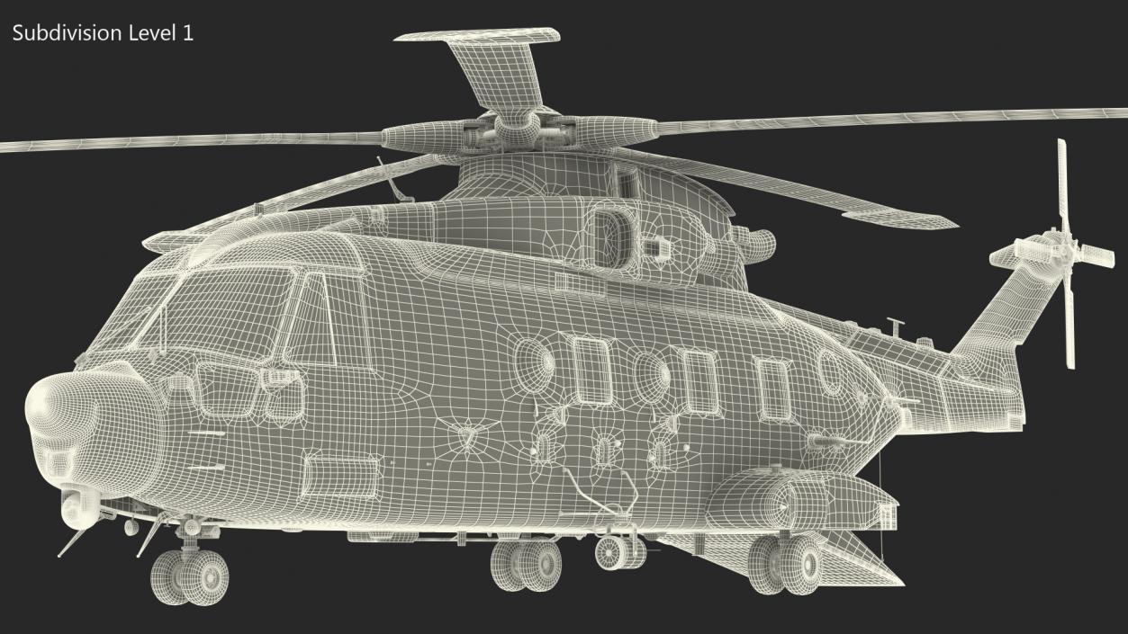 3D model AgustaWestland AW101 Merlin Royal Air Force Rigged