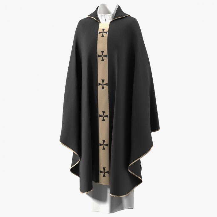 3D Black Gothic Chasuble