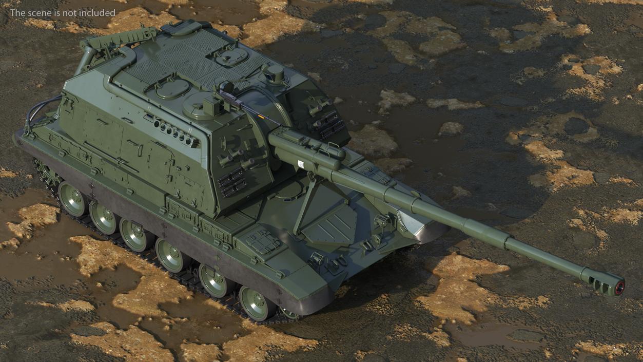 3D model 2S19 Msta Green