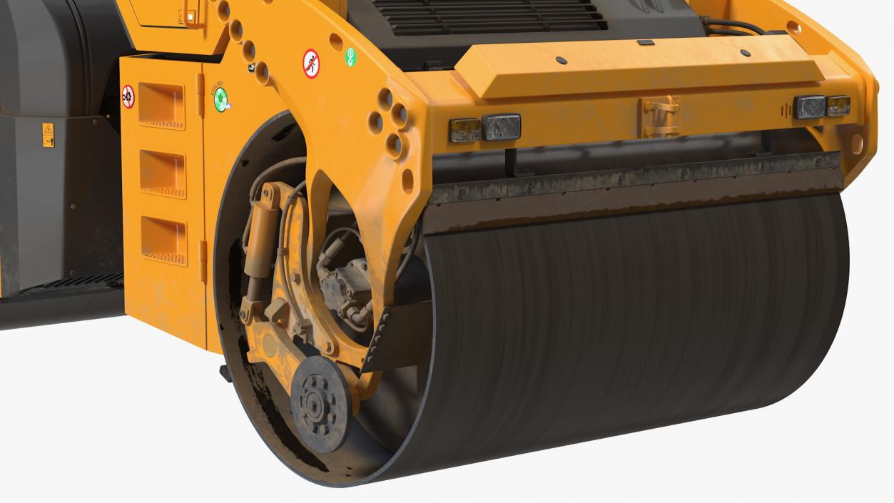 3D Articulated Tandem Road Roller Dusty