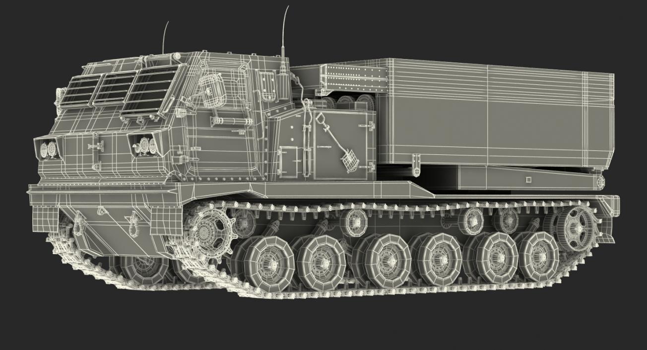 3D M270 MLRS Desert Rigged model