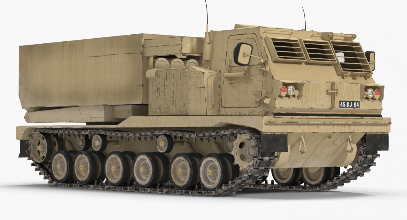 3D M270 MLRS Desert Rigged model